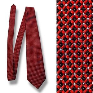 Brooks Brothers 346 Neck Tie 100% Silk Textured Diamond Stripe Red Blue Preppy
